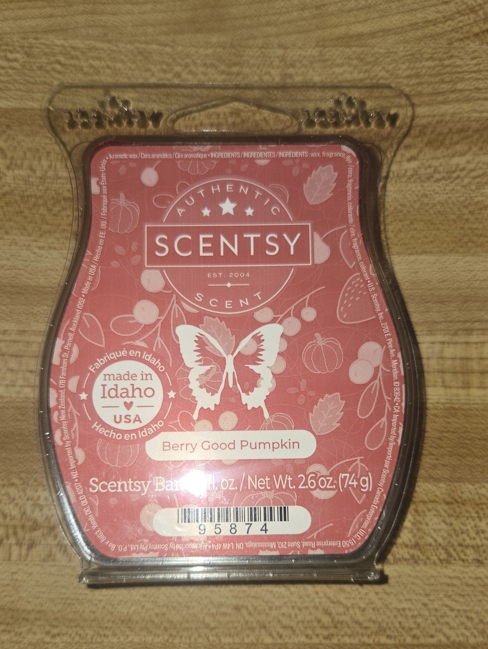 Scentsy Berry Good Pumpkin Wax Bar - Pink